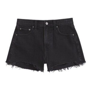 Zara Raw Hem High-Waisted Mom Denim Short